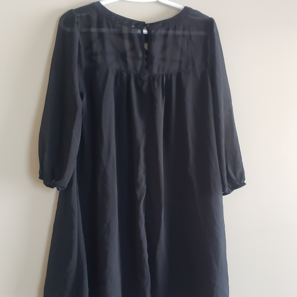 Black slip dress with criss cross open front - Picture 2 of 2